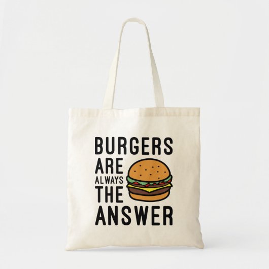 Burgers zijn altijd het antwoord tote bag (Voorkant)