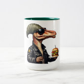 Burgersaurus rex dinosaurus tweekleurige koffiemok (Center)