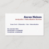 🗽 Burgerschap Immigratie Visitekaartje (Achterkant)