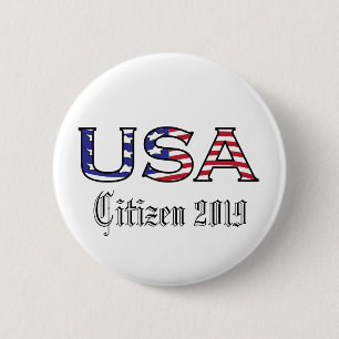 Burgerschap Jaar Verenigde Staten sterren en Strip Ronde Button 5,7 Cm
