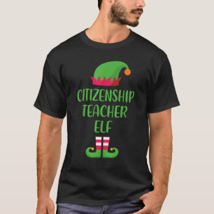 Burgerschap Leraar Elf Kerst Familie Matching T-shirt