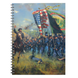 Burgersoldaten van de Unie Ierse Brigade tijdens d Notitieboek