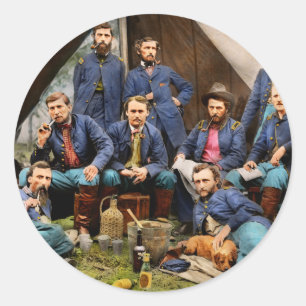 Burgersoorlog - De jonge George Armstrong Custer 1 Ronde Sticker