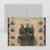 Burgersoorlog 🎖️⚔️ Helden Zuidelijke Generaals Briefkaart (Voorkant / Achterkant)