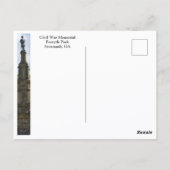 Burgersoorlogmonument Forsyth Park Savannah GA fot Briefkaart (Achterkant)