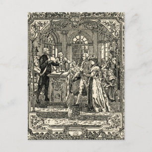 Burgerunie voor koning Louis XIV en Maria Briefkaart