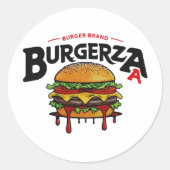 Burgerza Ronde Sticker (Voorkant)