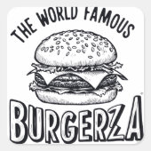 Burgerza Vierkante Sticker (Voorkant)