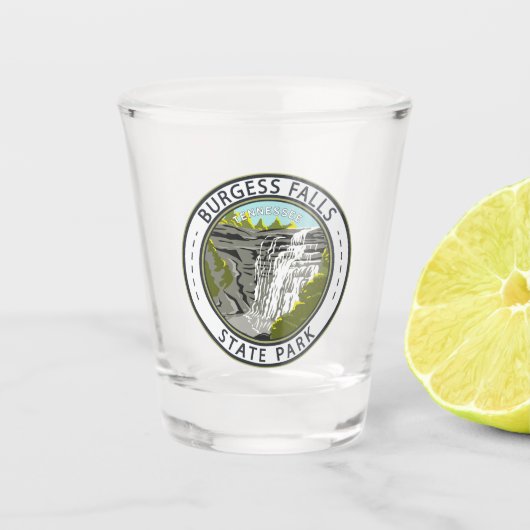 Burgess Herfsten State Park Tennessee Badge Shot Glas (Voorkant)