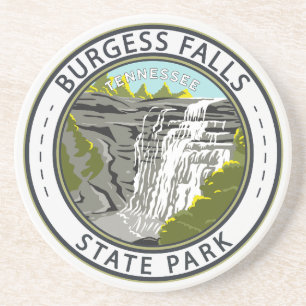 Burgess Herfsten State Park Tennessee Badge Zandsteen Onderzetter