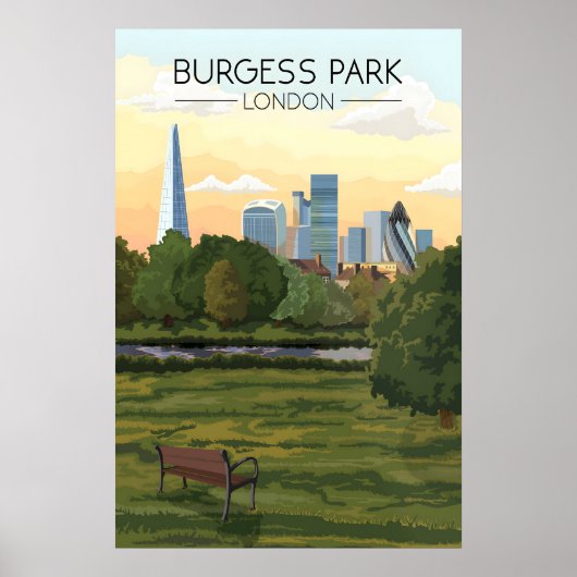 Burgess Park Londen Reisposter Poster (Voorkant)