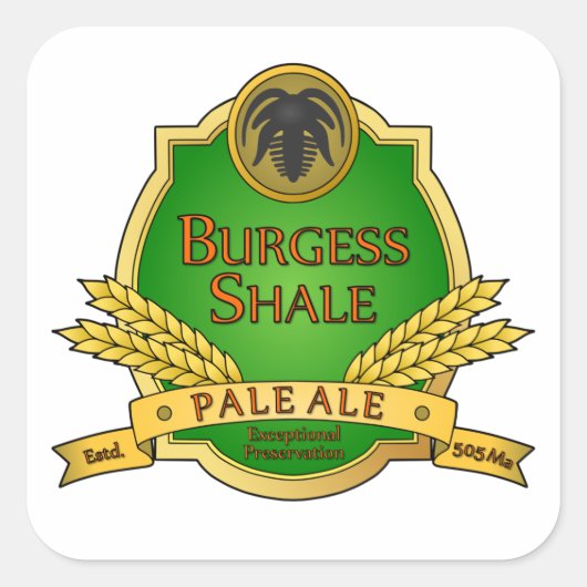 Burgess Shale Bord Ale Vierkante Sticker (Voorkant)