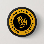 Burgh Fan Clasp Custom Black Gold Retro Button (Voorkant)
