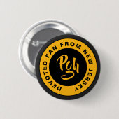 Burgh Fan Clasp Custom Black Gold Retro Button (Voorkant /achterkant)