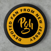 Burgh Fan Sluiting Custom Zwart Goud Retro Button Trucker Pet