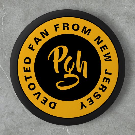 Burgh Fan Sluiting Custom Zwart Goud Retro Button Trucker Pet