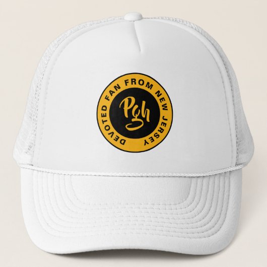 Burgh Fan Sluiting Custom Zwart Goud Retro Button Trucker Pet (Voorkant)