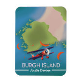 Burgh Island Devon reis kaart Magneet (Verticaal)
