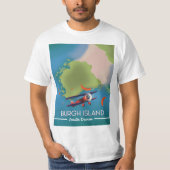 Burgh Island Devon reis kaart T-shirt (Voorkant)