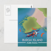 Burgh Island Devon reiskaart Briefkaart (Voorkant / Achterkant)