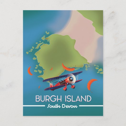 Burgh Island Devon reiskaart Briefkaart (Voorkant)