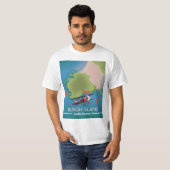 Burgh Island Devon reiskaart T-shirt (Voorkant volledig)