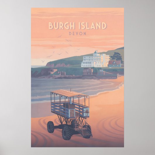 Burgh Island Devon Travel Poster (Voorkant)