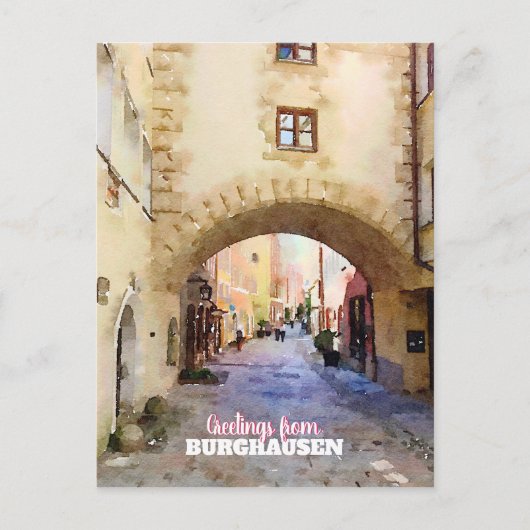 Burghausen in Beieren Briefkaart (Voorkant)