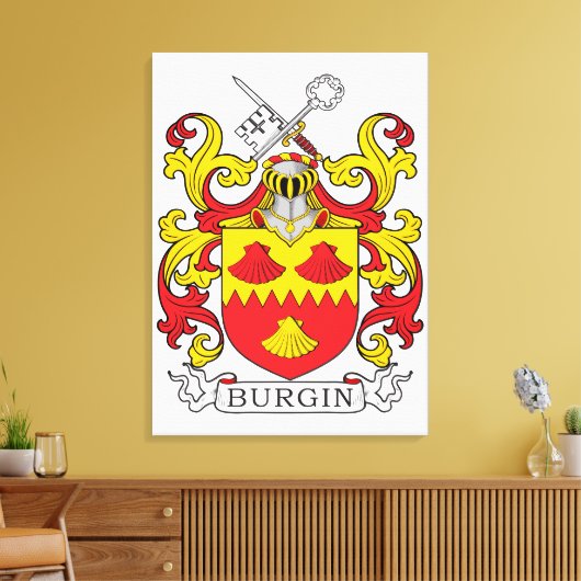 Burgin Family Crest Canvas Afdruk (Insitu (Woonkamer))