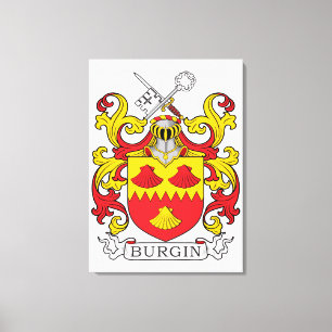 Burgin Family Crest Canvas Afdruk