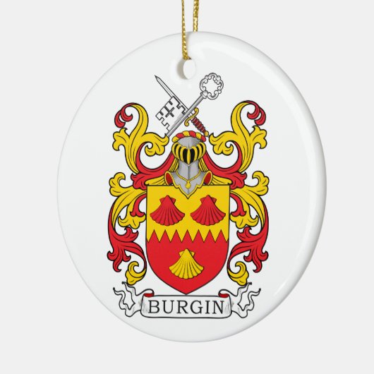 Burgin Family Crest Keramisch Ornament (Links)