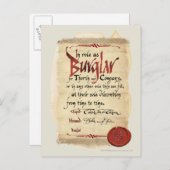 Burglar-contract Briefkaart (Voorkant / Achterkant)