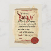 Burglar-contract Briefkaart (Voorkant)