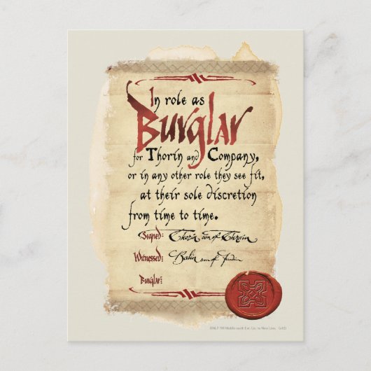 Burglar-contract Briefkaart (Voorkant)