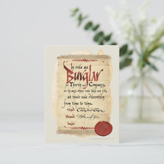 Burglar-contract Briefkaart (Staand voorkant)