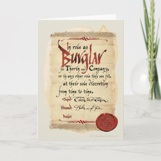 Burglar-contract Kaart (Voorkant)