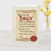 Burglar-contract Kaart (Gele Bloem)