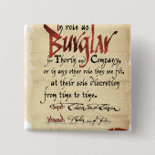 Burglar-contract Vierkante Button 5,1 Cm (Voorkant)