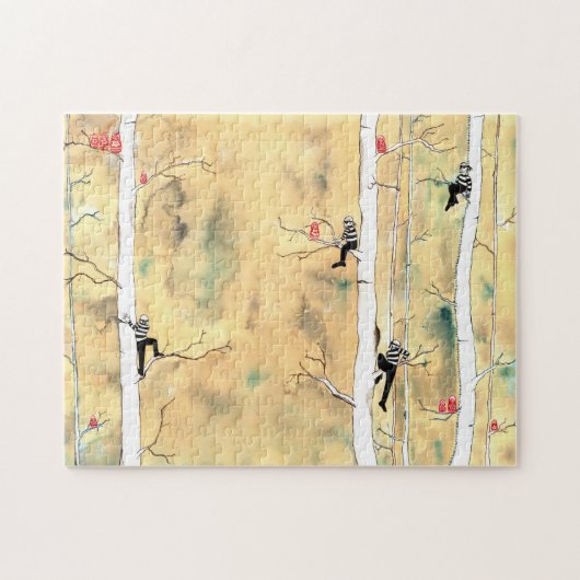 Burglars en Russische nestpoppen - Puzzle Legpuzzel (Horizontaal)