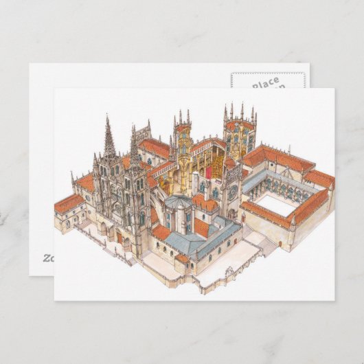 Burgos Cathedraal. Spanje Briefkaart (Voorkant / Achterkant)