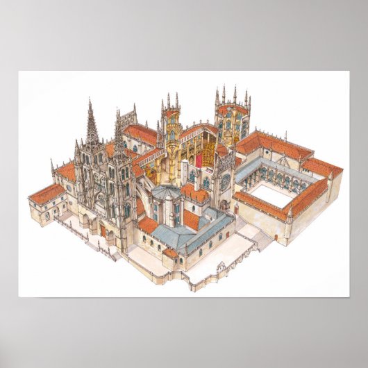 Burgos Cathedraal. Spanje Poster (Voorkant)