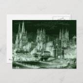 Burgos Cathedral Gothic Engraving Negative Vintage Briefkaart (Voorkant / Achterkant)