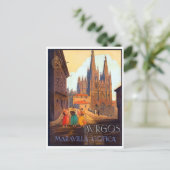 Burgos-kathedraal, drie vrouw op straat briefkaart (Staand voorkant)