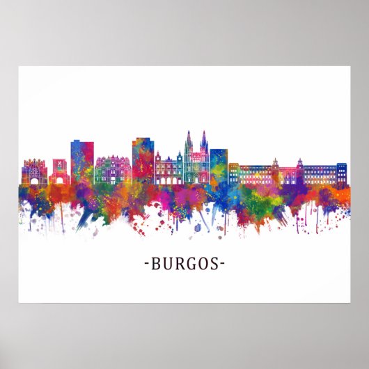 Burgos Spain Skyline Poster (Voorkant)