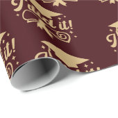 Burgubdy en Gold script Ik deed het Afstuderen Cadeaupapier (Rol Hoek)