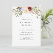 Burgund, Blush, Groene Bloem Vrijgezellenfeest Kaart (Staand voorkant)