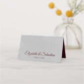 Burgund Leaves on Grey Elegant Wedding Write-In Plaatskaartje (Achterkant)