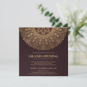 BURGUNDI GOUD KLASSEKE OVERTUIGDE MANDALA GRAND OP KAART (Staand voorkant)