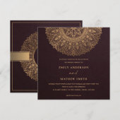 BURGUNDI MAROON GOUD KLASSIEKE SIERLIJKE MANDALA-B KAART (Voorkant / Achterkant)