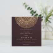 BURGUNDI MAROON GOUD KLASSIEKE SIERLIJKE MANDALA-B KAART (Staand voorkant)